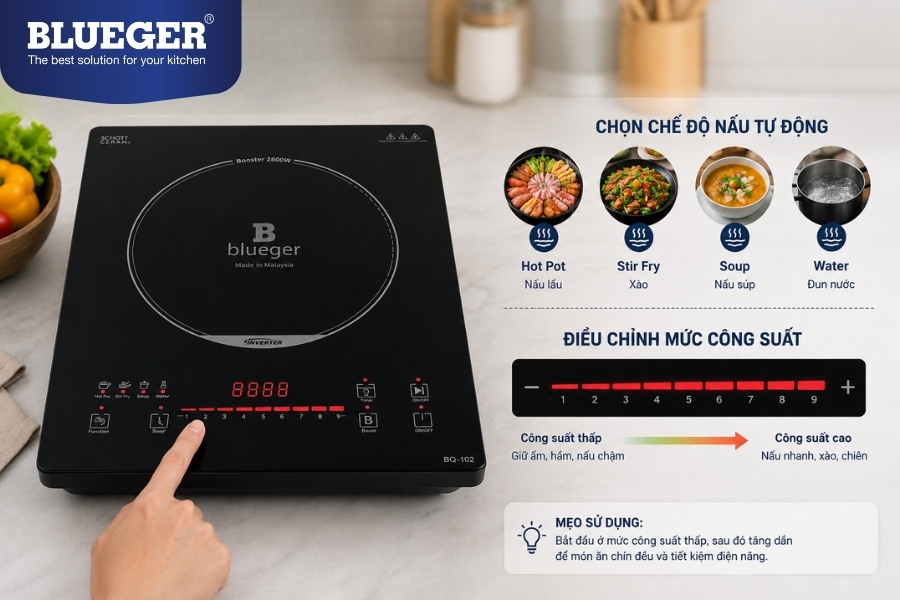 Cách Sử Dụng Bếp Từ Đơn Blueger Chi Tiết Cho Bạn